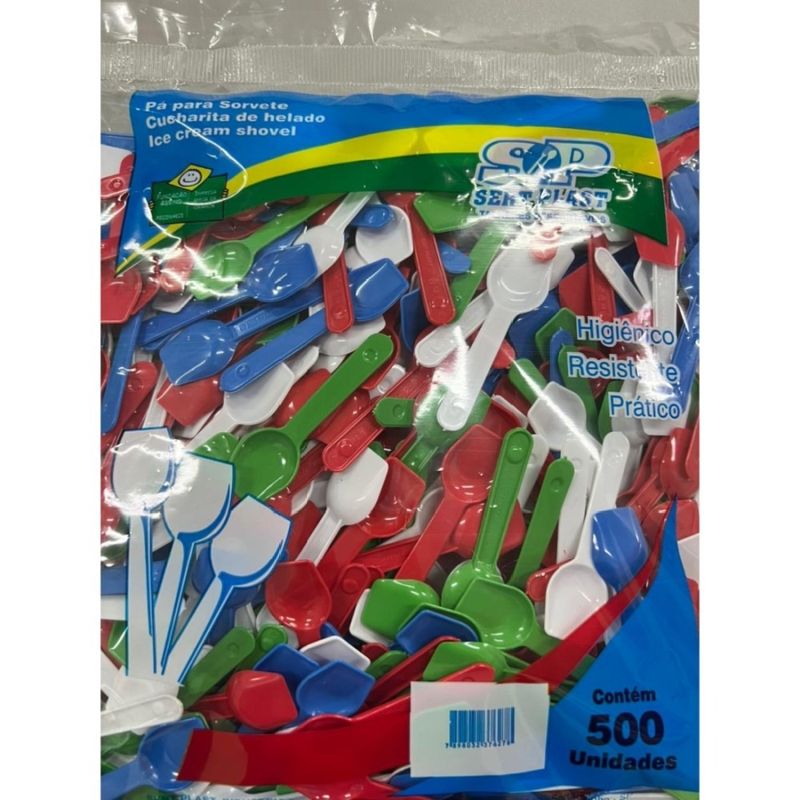 Pá para Sorvete Sert Plast com 500 Unidades Pequena (7898032376278)