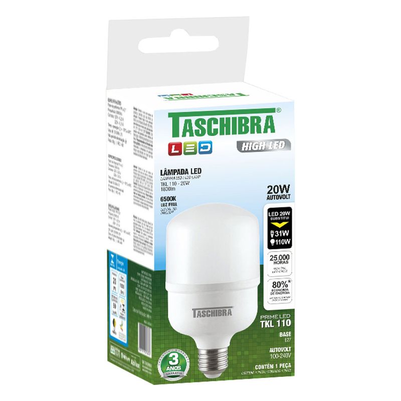 Lâmpada Led Taschibra High Tkl 110 20w 6500k Supermercado Savegnago 3006