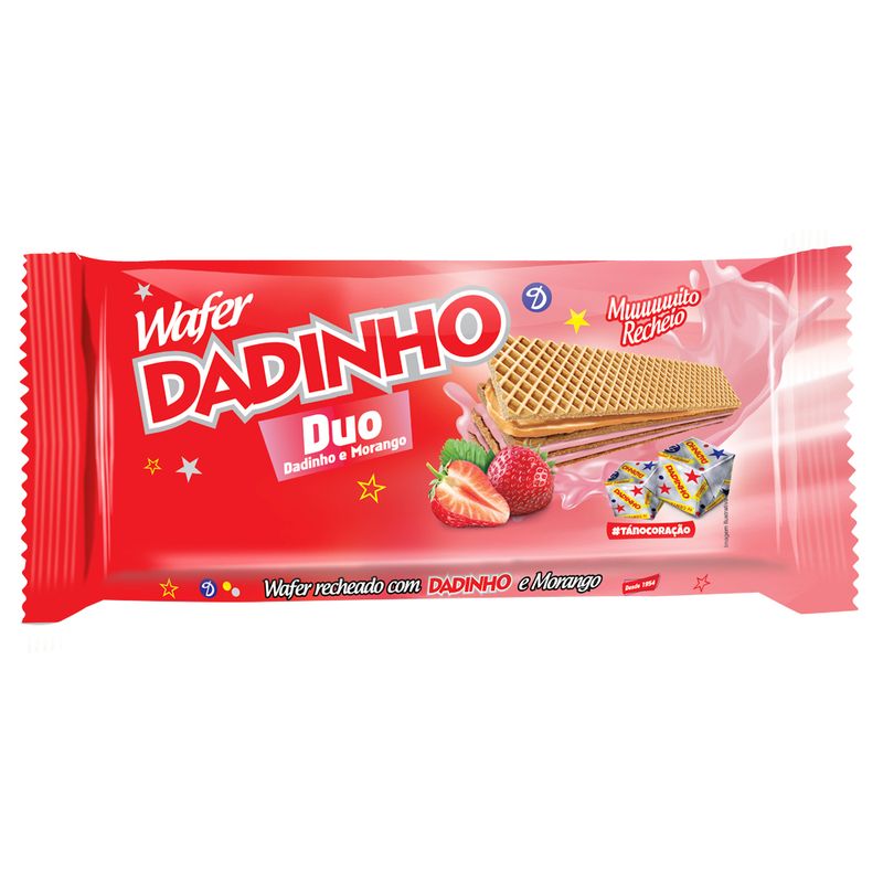 Biscoito Wafer Dadinho Duo Morango 90g (7898530842275)