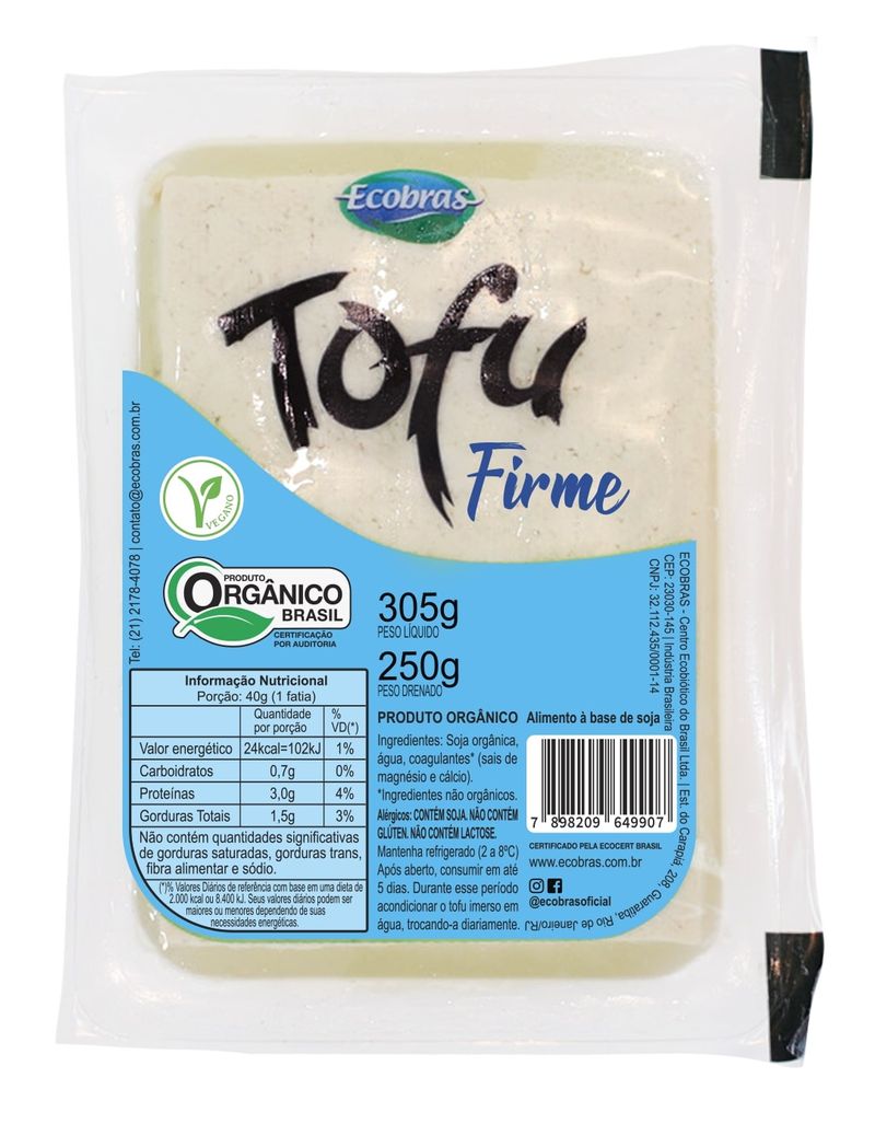Tofu firme orgânico Ecobras 250g (7898209649907)