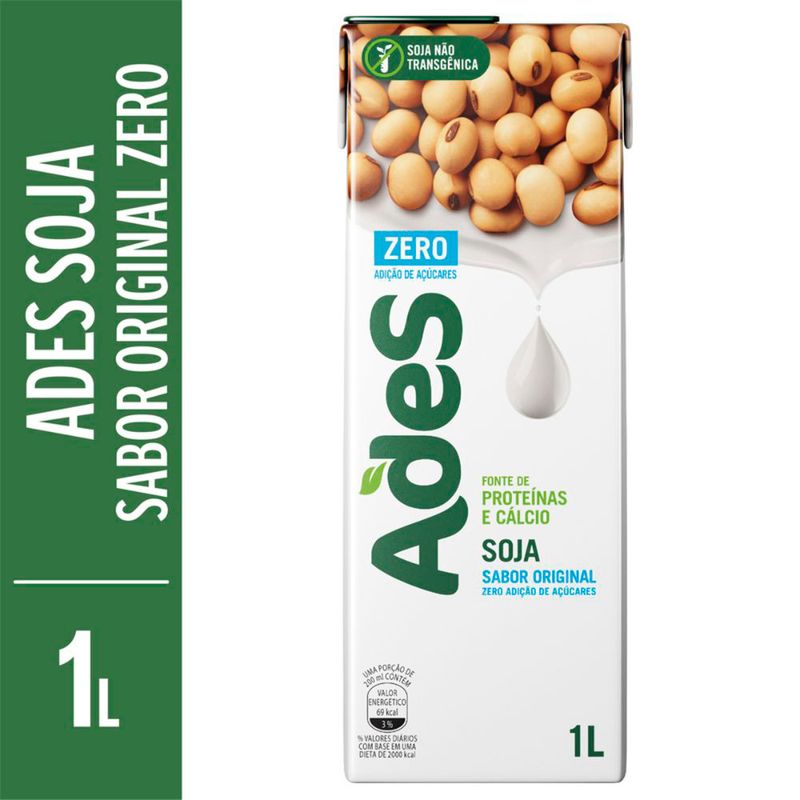 Bebida De Soja Ades Zero Original 1L (7894900086027)