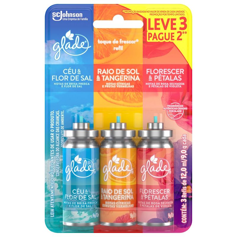 Odorizador Aerosol Glade 12ml Ref L3p2 Céu Raio Sol Floresc (7894650939802)