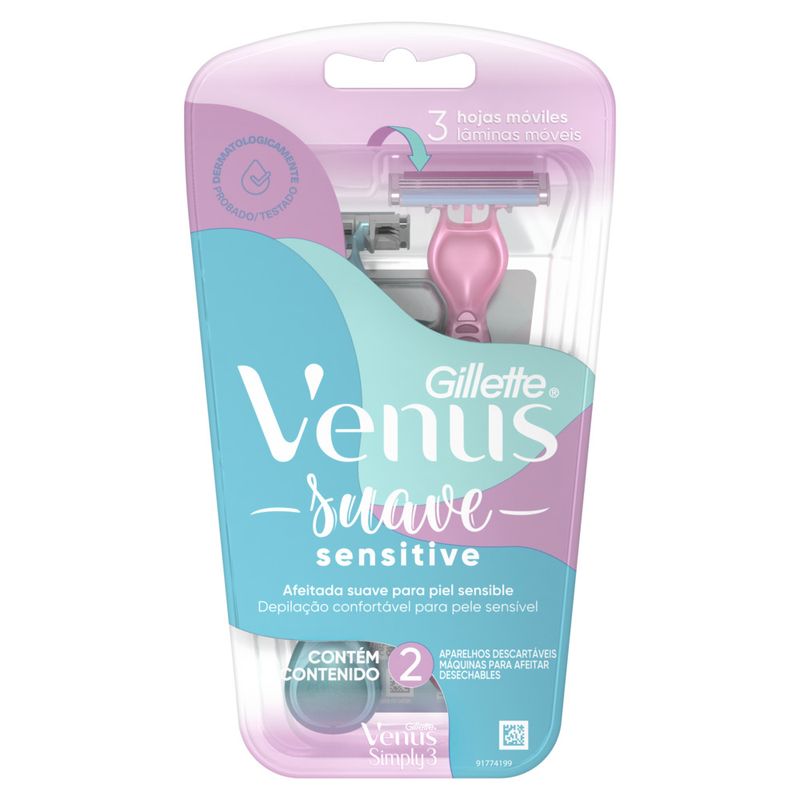 Aparelho de depilar suave Gilette Venus c/2 (7500435172578)