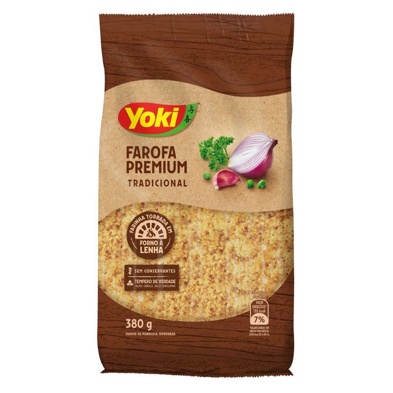 Farofa pronta premium tradicional Yoki 380g (7891095031375)