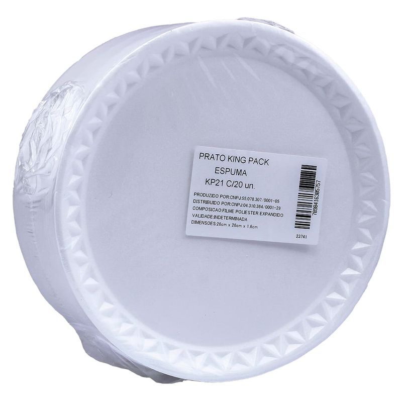 Prato descartável espuma King KP21 20 unidades (7898416305757)