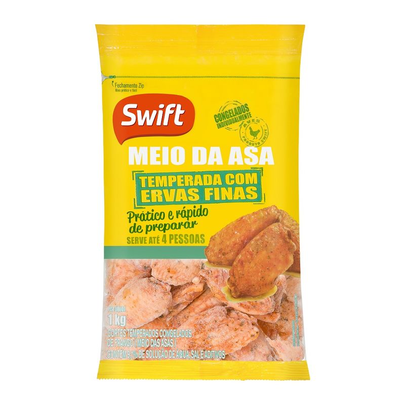 Meio Asa Frango Swift 1kg Temperada (7894904222926)