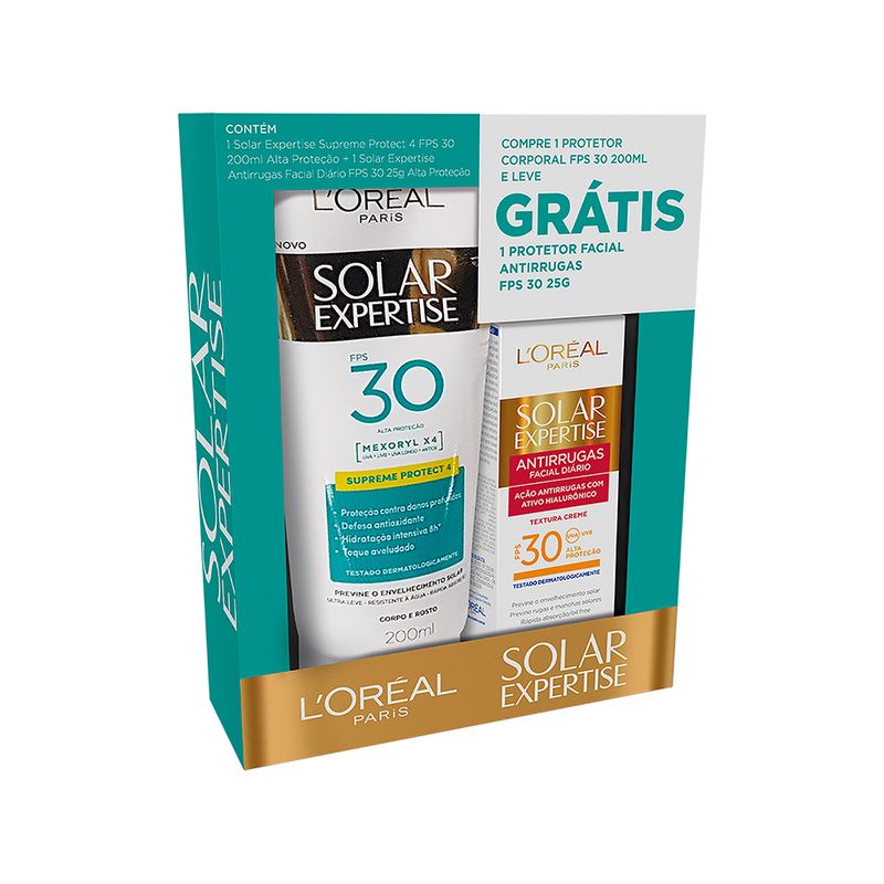 Kit Protetor Solar Corporal Solar Expertise FPS 30 200ml + Protetor Solar Facial Antirrugas FPS 30 25g (7899706185080)