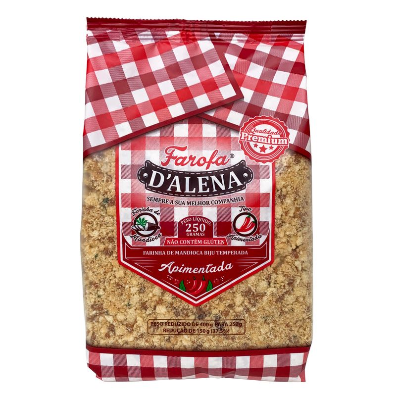 Farofa pronta de mandioca apimentada Dalena 250g (7898616880085)