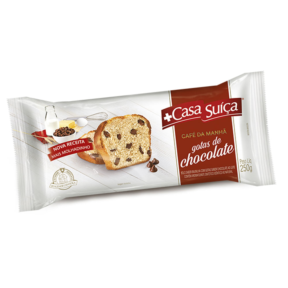 Bolo Casa Suíça Gotas de Chocolate 250g