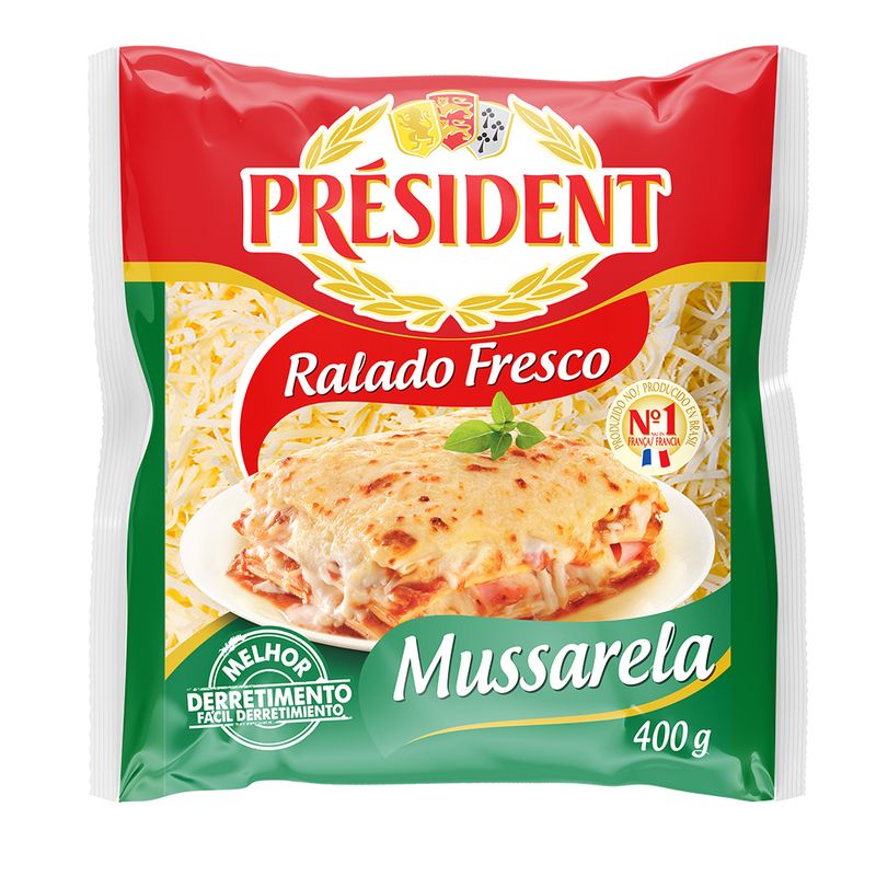 Queijo Ralado Fresco Muçarela Président 400g (7891097104459)