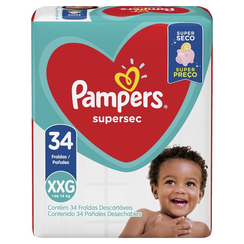 Fraldas Pampers Supersec XXG 34 Unidades (7506309808345)