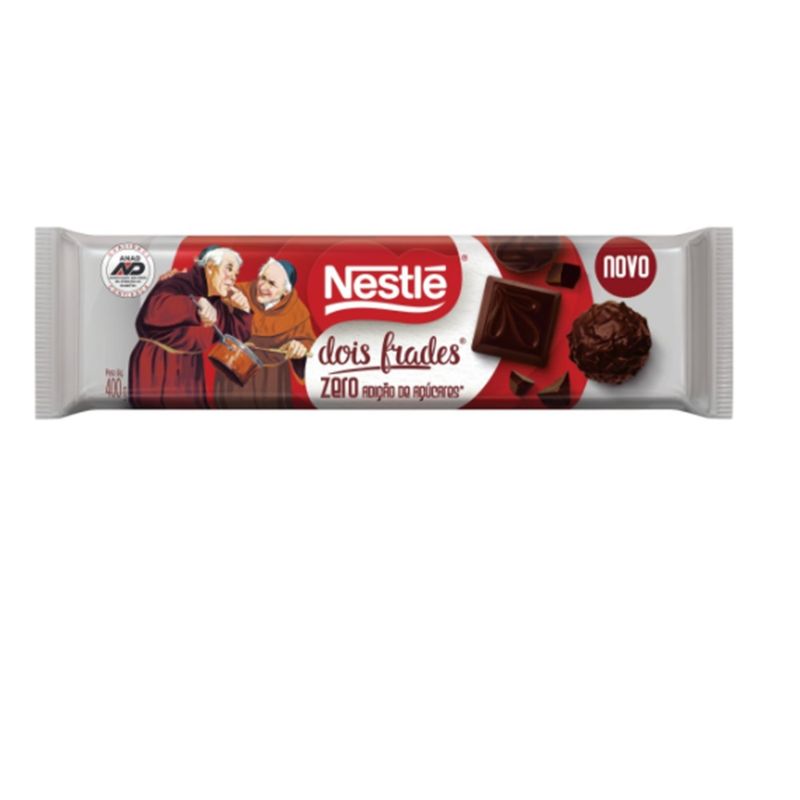 Chocolate Cobertura Dois Frades Nestlé Zero 400g (7891000338254)