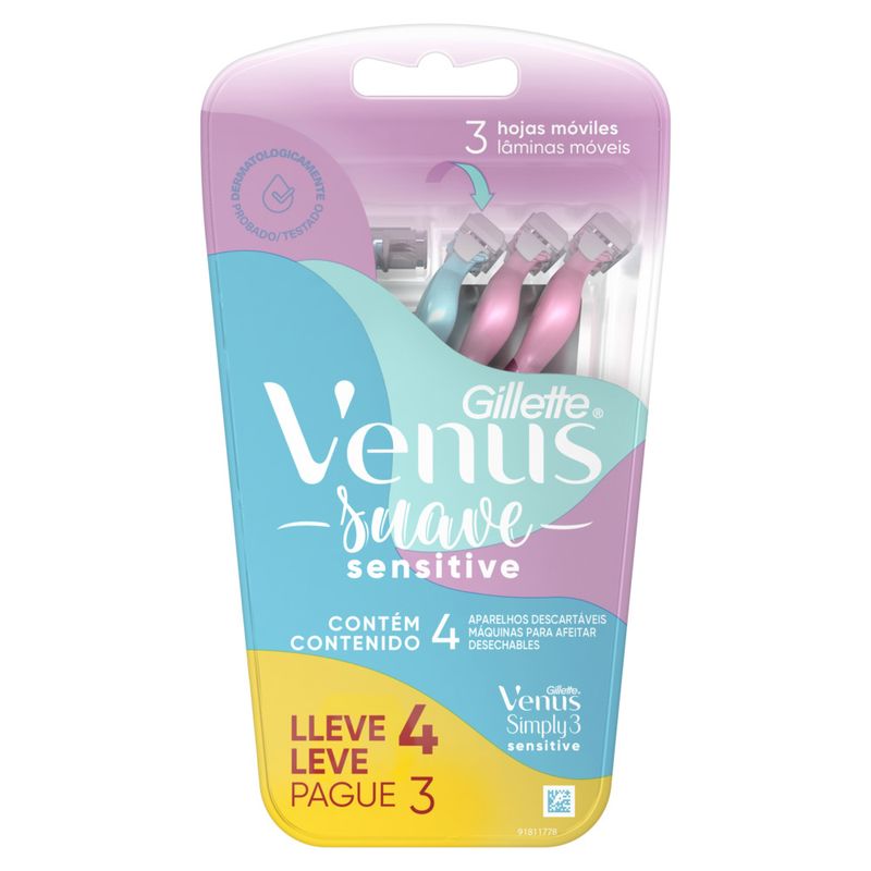 Aparelho de depilar suave Gilette Venus c/4 (7500435172561)