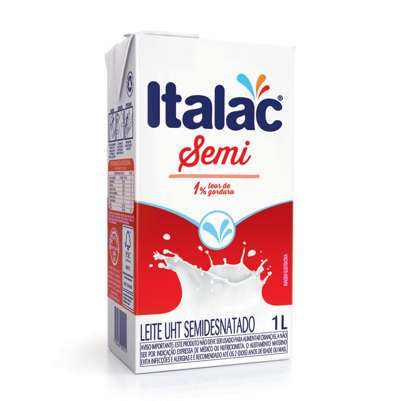 Leite Italac Semidesnatado 1L (7898080640192)