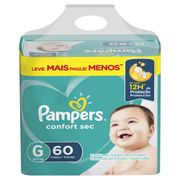 Fralda Pampers Confort Sec G 60 Unidades