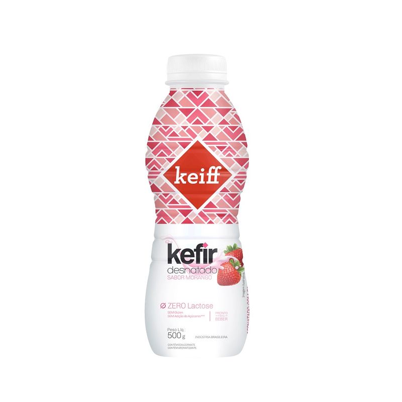 Leite Fermentado Kefir Keiff Morango 500g (7898994703860)