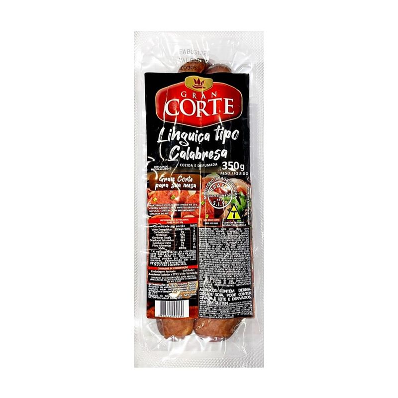 Linguiça Tipo Calabresa Gran Corte Defumada 350g (7898626092539)