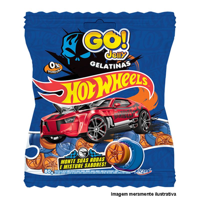 Bala Gelatina Go Jelly 80g Hot Wheels (7891151032780)