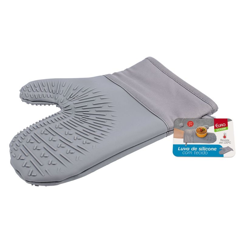 Luva Silicone Euro Com Tecido Cinza (7897753673024)