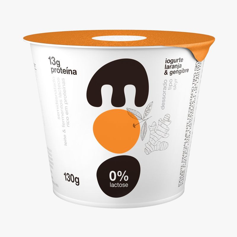 Iogurte Skyr Moo 130g Sem Lactose Laranja Gengibre (7898994632429)