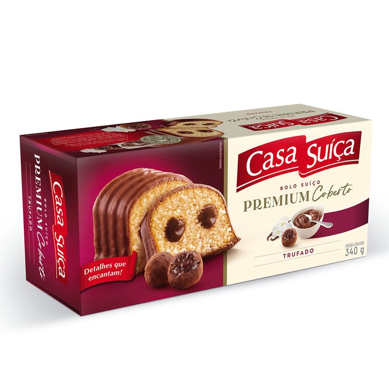 Bolo Casa Suíça Premium Coberto Trufado 340g (7897173057190)