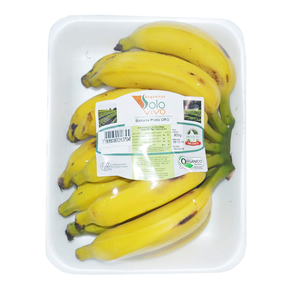 Banana Prata Org Solo Vivo 800g - Supermercado Savegnago