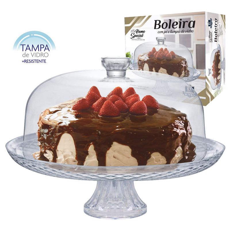 Boleira Vidro Home Special Com Pé e Tamp (7908011002644)