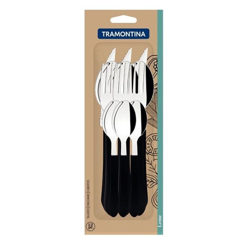 Faqueiro Inox Tramontina Leme Preta 12 peças (7891112187146)