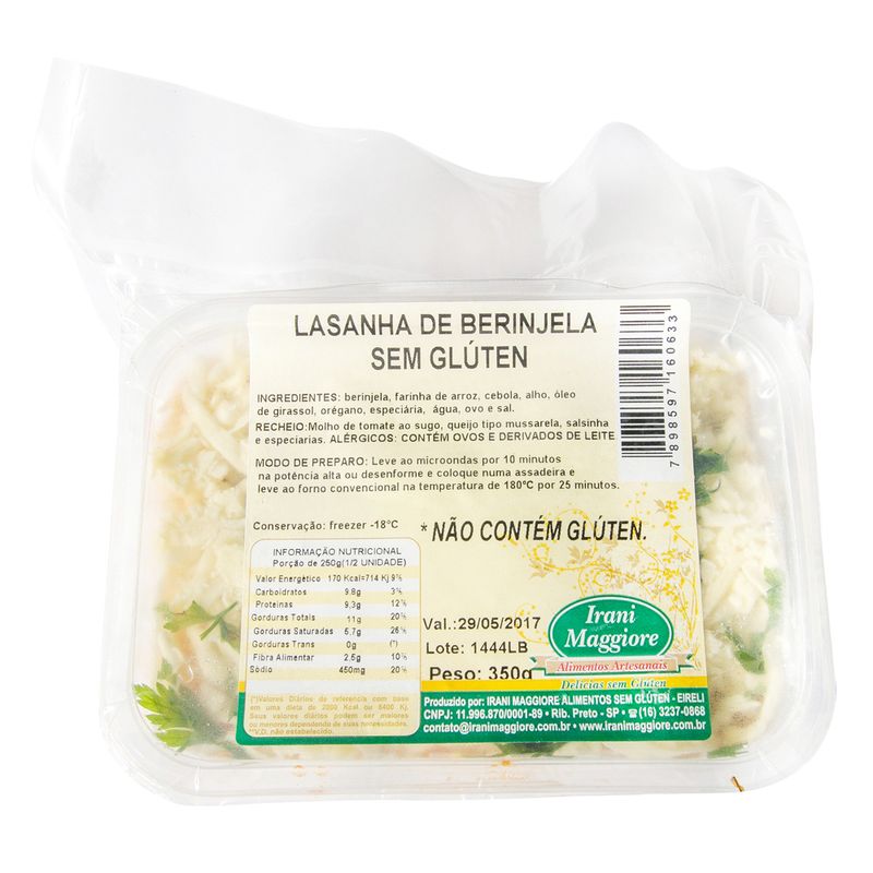 Lasanha Berinjela Maggiori 350g Sem Gluten (7898597160633)