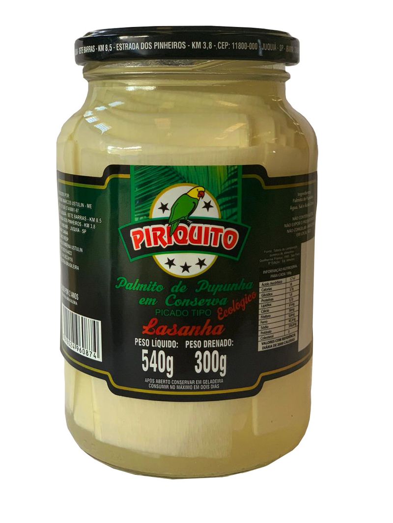 Palmito Piriquito Lasanha 300G (7898024960874)