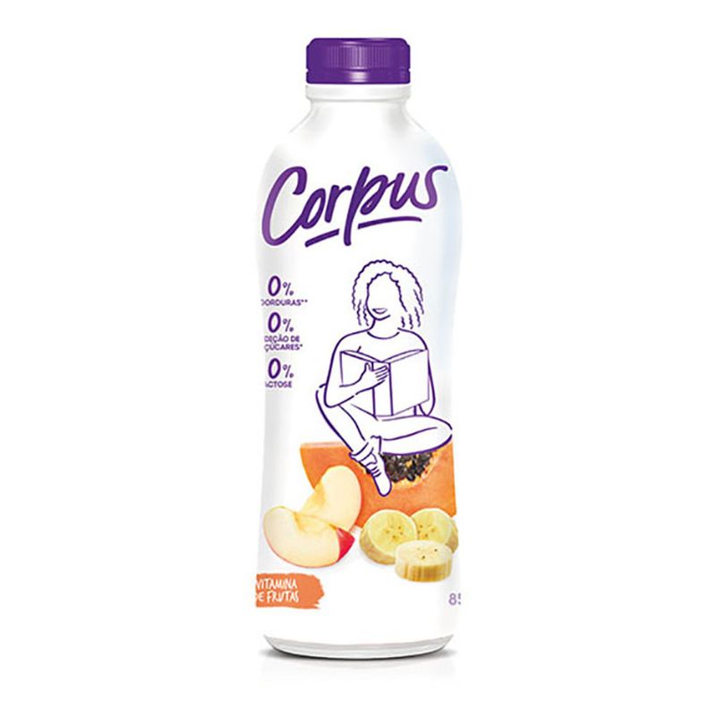 IOGURTE LÍQUIDO ZERO LACTOSE CORPUS VITAMINA FRUTA 850G (7891025122074)