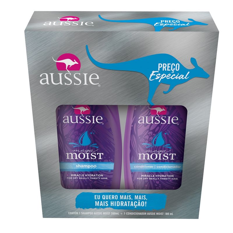 Kit Shampoo Aussie Moist 360ml Condicionador 180ml (7500435153959)