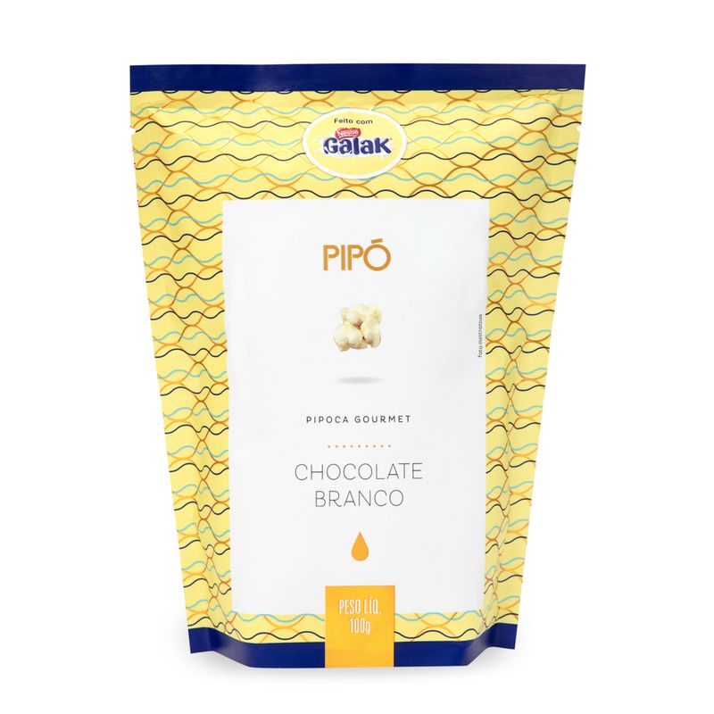 Pipoca Doce Pipo 100g Chocolate Branco (7898953538472)