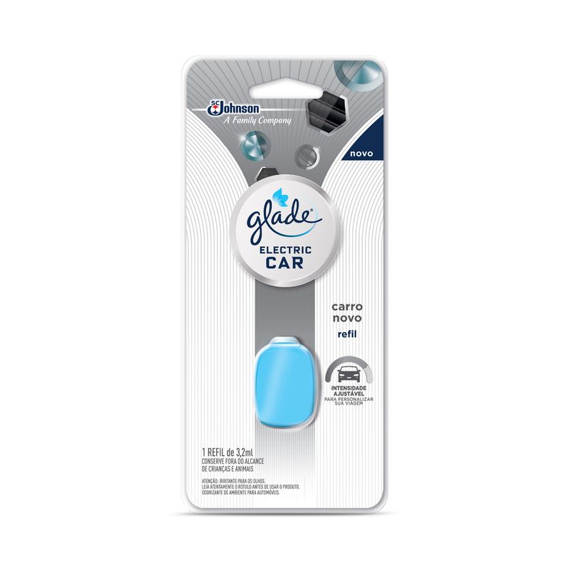 Desodorizador GLADE Eletric Car Refil Carro Novo 3.2ml (7894650013656)