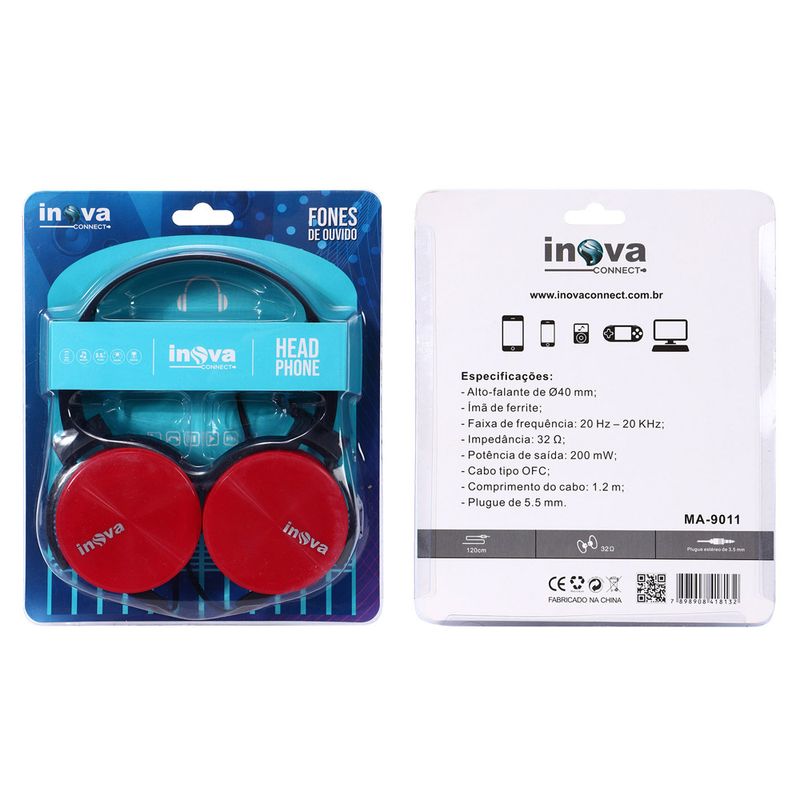 Acessório Celular Fone Ouvido Inova Head (7898908418132)