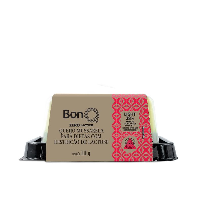 Queijo Mussarela Bon Q Zero Lactose 300g (7898958540869)