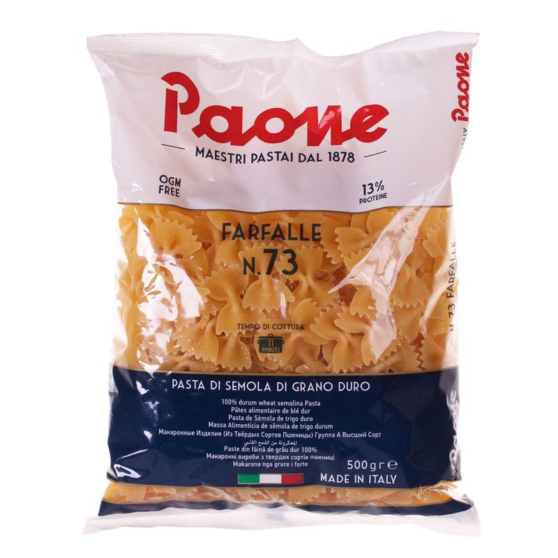 Macarrão Paone Farfalle 500G (8054134420731)