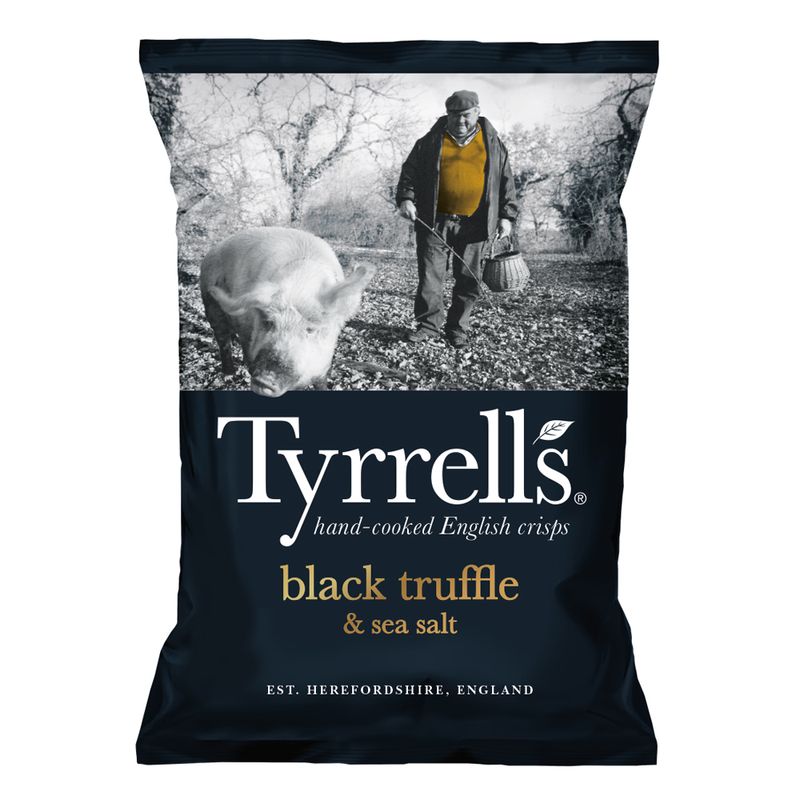 Batata Frita com Trufa Preta e Sal Marinho Tyrrells Pacote 150g (5056051802273)