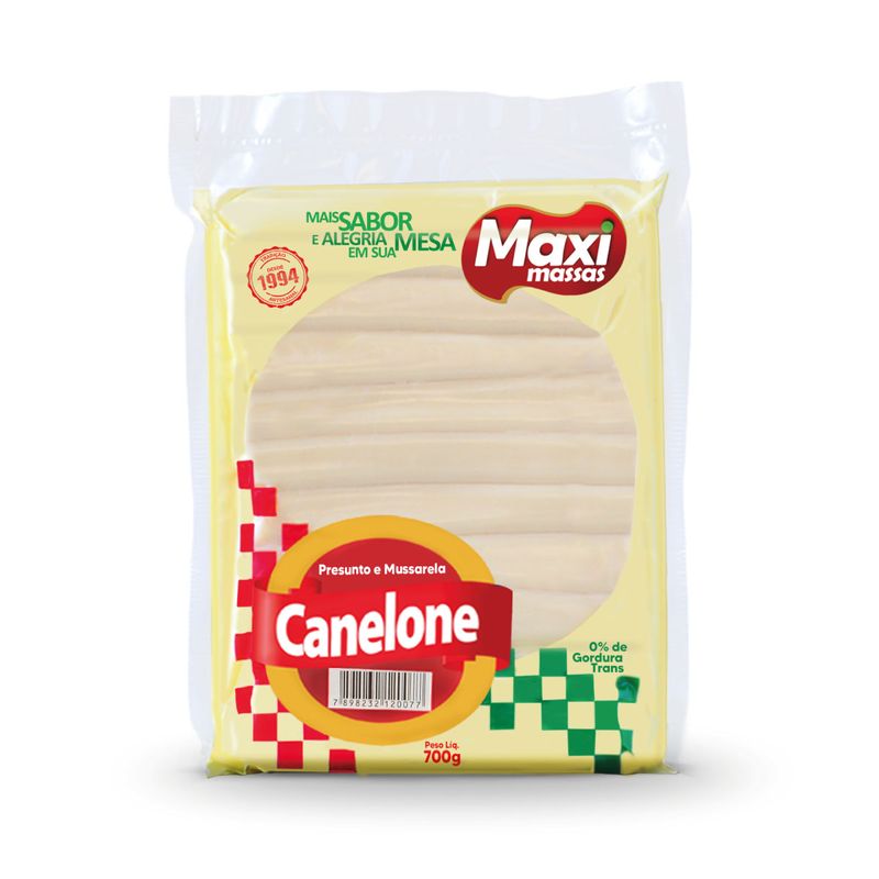 Massa Canelone Maxi Massas Presunto e Queijo 700g (7898232120077)