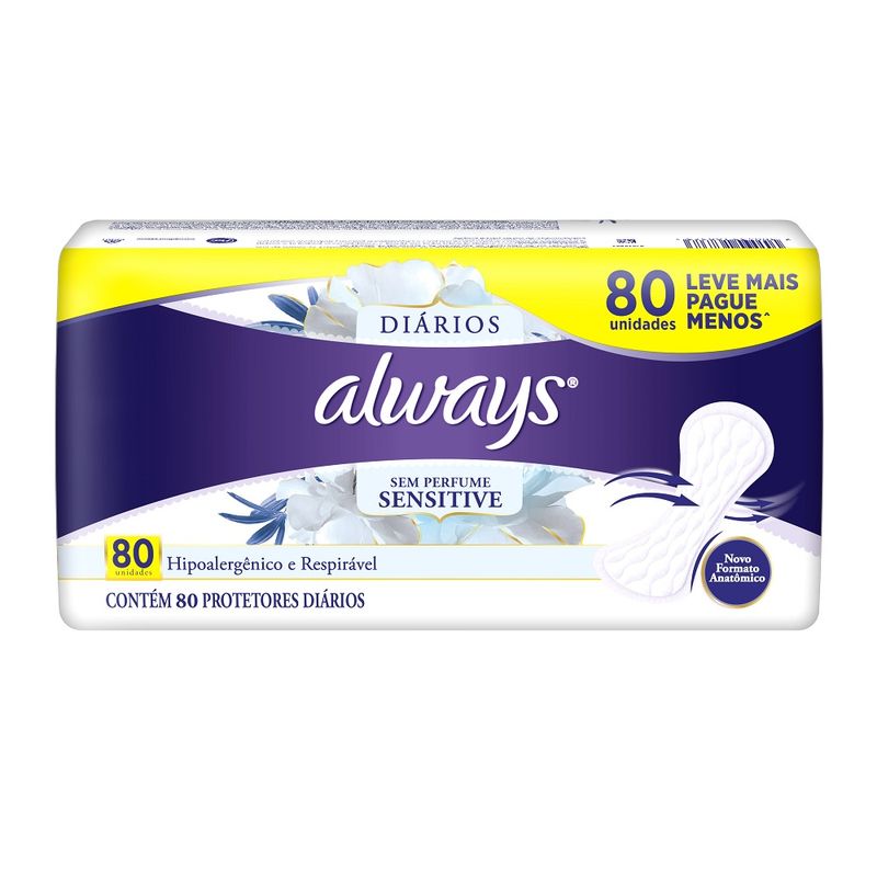 Protetor Diário Always Sensitive 80 Unidades (7500435168373)