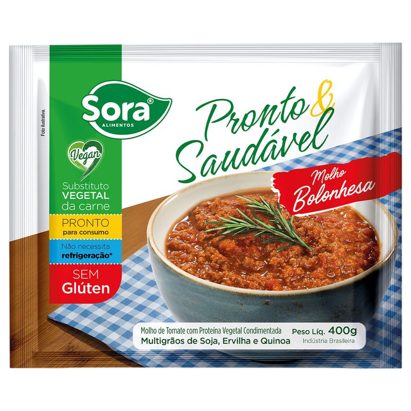 Molho Bolonhesa Vegetal Sora 400g (7898614670732)