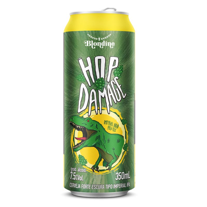 Cerveja Blondine Hop Damage Lata 350ml (7898628361299)