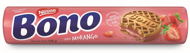 Biscoito Recheado Nestle 126g Bono Morango (7891000305201)