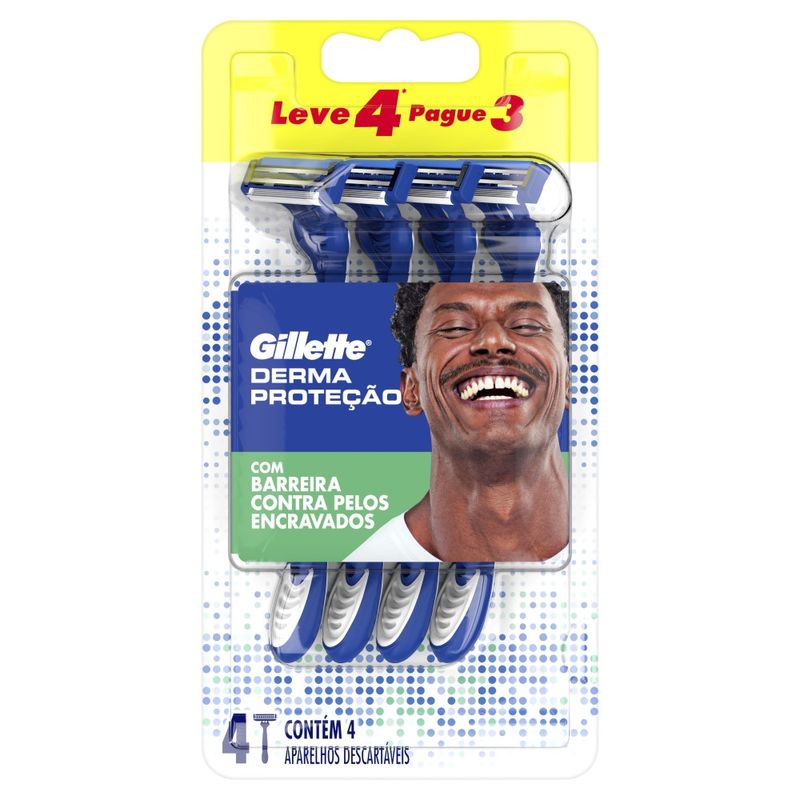 Aparelhos De Barbear Gillette Derma Proteção 4 Unidades (7500435190534)