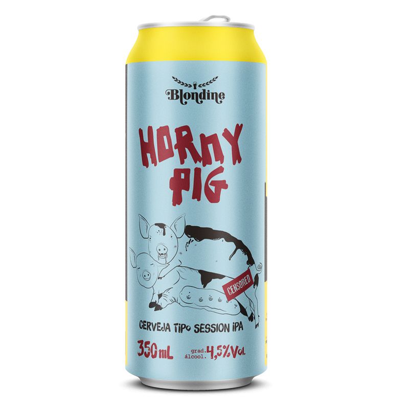 Cerveja Blondine Horny Pig Lata 350ml (7898628361275)
