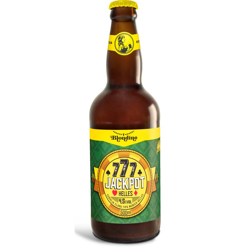 Cerveja Blondine Jackpot Helles 500ml (7898949162681)