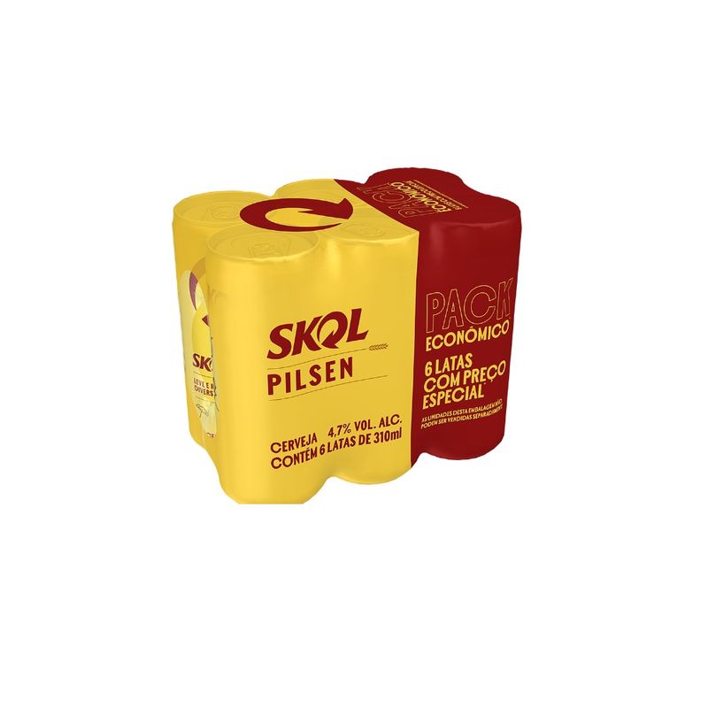 Cerveja Skol Preço Especial 310ml Lata C/6 (7891991299879)