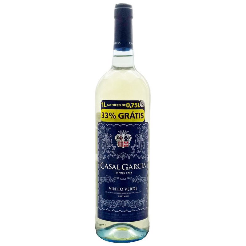 Vinho Português Casal Garcia Leve 1l Pague 750ml Branco (5601096201408)