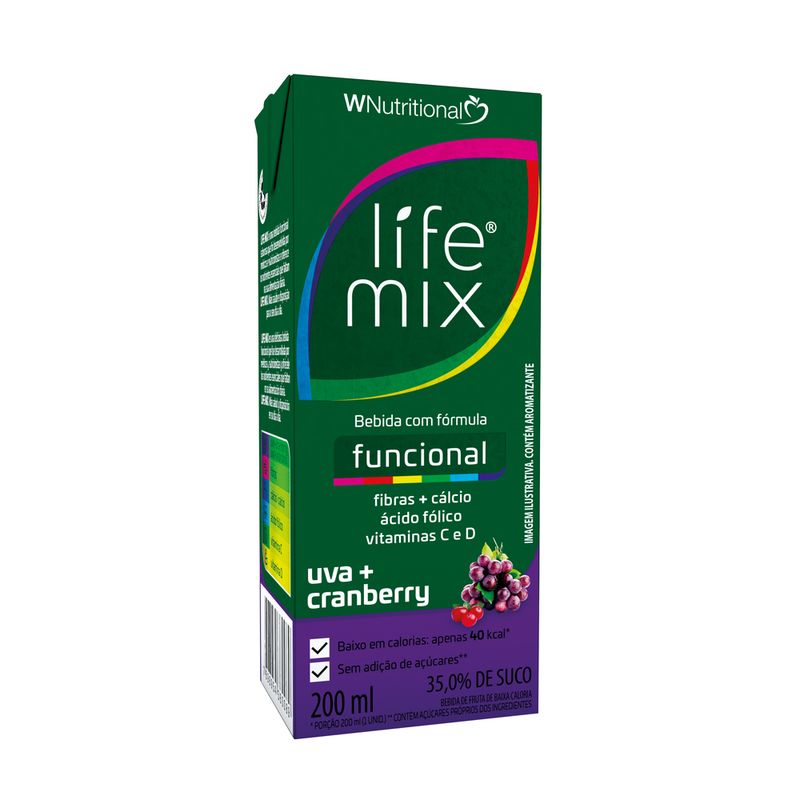 Bebida Com Suco Life Mix Uva Com Cranberry (7898954360089)