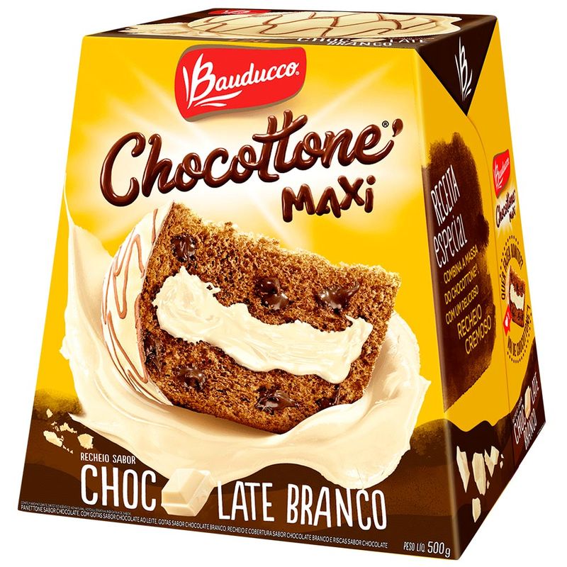 Panettone Bauducco 500g Chocottone Maxi Chocolate Branco (7891962061528)